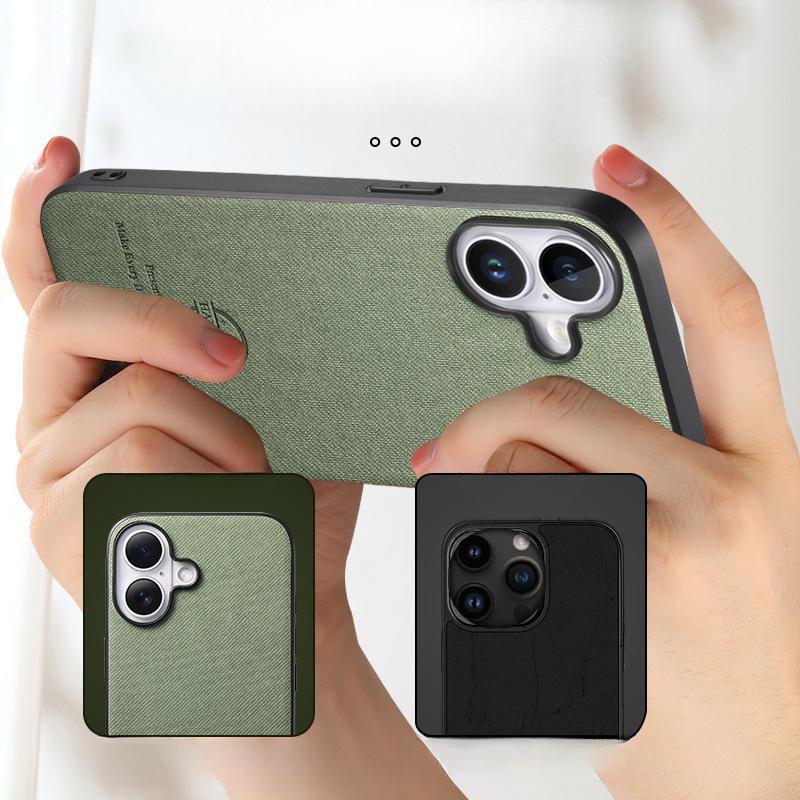 Applicable To IPhone16 Pro Mobile Phone Case All-inclusive Oblique Cloth Pattern Anti-drop Simple Apple 15 Pro Max Protective Case