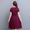 Office Lady Fashion Women Solid Midi Dress Summer New Tunics Slim Elegant Temperament Koreon Female Short Sleeve Casual Sundress