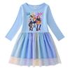 Vestido de Princesa de Malla con Lentejuelas Kpop Demon Slayer para Niñas - Manga Corta