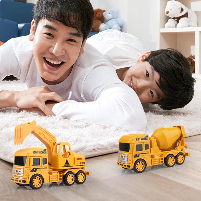 Pull-Back Excavator & Bulldozer Toy Set for Kids - Small Construction Vehicles