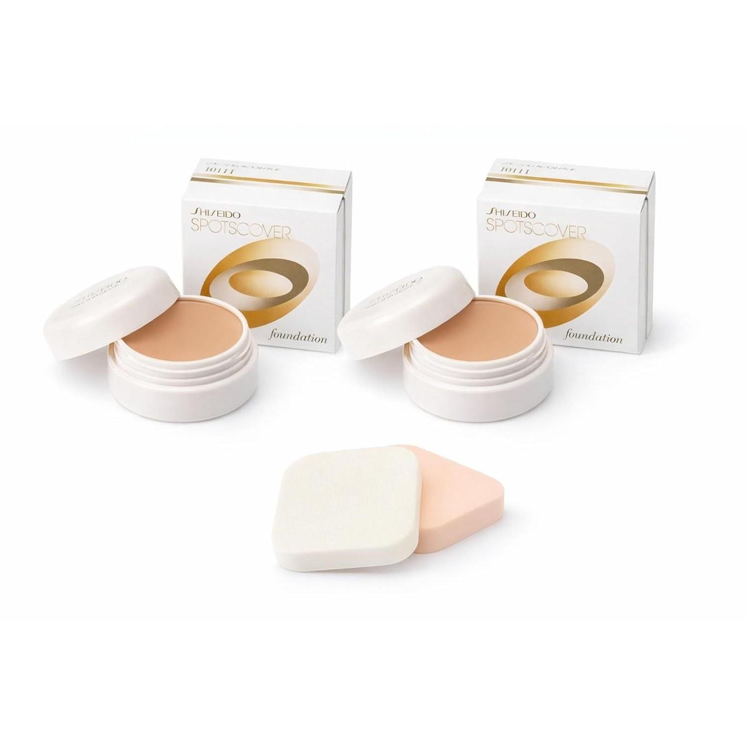 Set 2 Original Puffs Included Shiseido Spots Cover Foundation (For Base Color) #H100 (Concealer)