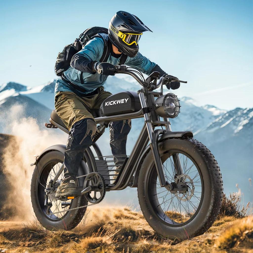 Kickwey K7 Adult Electric Bicycle 1500W 48V 23ah Mountain Electric Bike 20 Inch Fat Tire Outdoor Entertainment Off Road E Bike