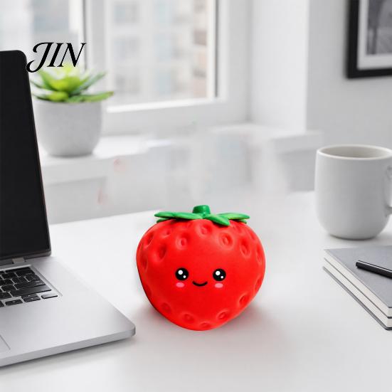 Sensory Stress Toy Cartoon Strawberry Relief Toy, Giant Squeeze Fake Management Fruit Fidget for Home Office School Anxiety