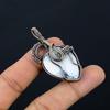 Dendrite Opal 999 Copper Wire Wrapped Pendant, Handmade Gemstone Jewelry Pendant Gift For Birthday
