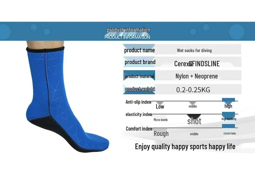 1833 Thick 3mm Warm Non-Slip Diving Socks for Men & Women - Comfortable, Super Elastic Winter Swim & Snorkel Beach Socks