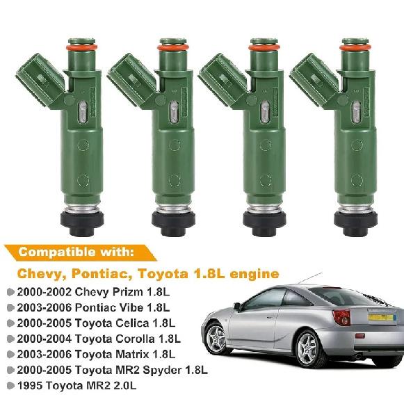 4 Stück Einspritzdüsen 23250-22040 für Toyota Celica MR2 Spyder Corolla Matrix Chevy Prizm Pontiac Vibe 1.8L L4 Benzin DOHC 2000-2006