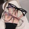 Retro Black Frame Frosted Large Frame Myopia Glasses Oversized Anti-blue Light Near Sight Eyewear Women Men Optical Eyeglasses