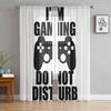 Switch Game Console White Gamepad Voile Curtain For Bedroom Tulle Window Curtain For Living Room Sheer Curtains Blinds Drapes2Pc
