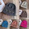 Fashion Color Solid Bow Decoration Women Casual Knitted Hat Autumn Winter And