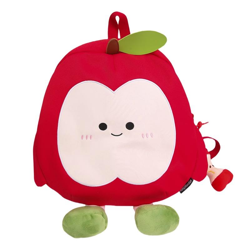 School Bag 2025 Cute Apple Cartoon Large Capacity School Bag Travel Leisure Commute Light Backpack