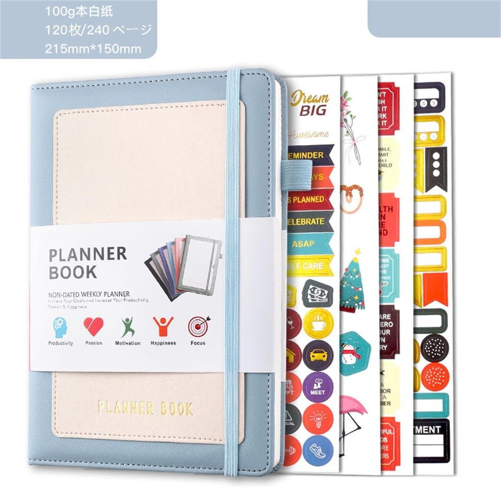 A5 Wöchentlich Monatlich mit Stift 120 Stilvolle Liste mit Effizienz Zeitplan Management Planer, Planer, Nachfüllungen, Planer, Halter, Wöchentlicher/Monatlicher Planer,