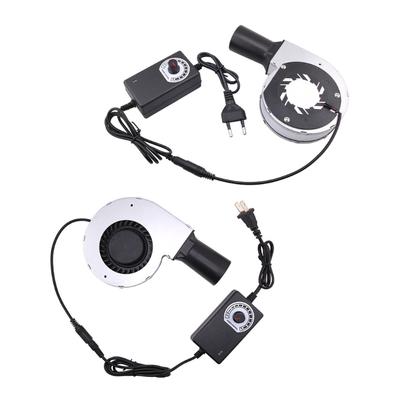 12V 2A Air Blower Fan with Adjustable Speed Controller Tool for BBQ Grills and Firewood Stove Supports 100V-240V Input