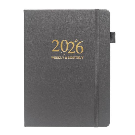 2026 Planner A5 Notebook 144 Sheets Hardcover Daily Journal Calendar Multifunctional Work-Life Balance Schedule for Travel College Home