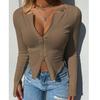 Autumn Winter Women Tops Up and Down Zipper Bottoming Shirt Europe and the United States Slim Sexy T-shirt Female