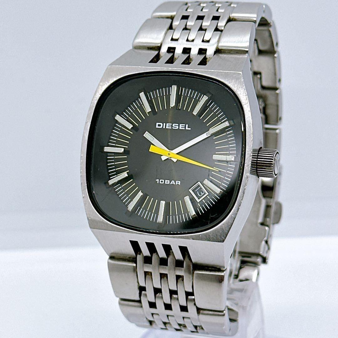 Used Diesel DZ-1053 Men s Watch Square Date Black Operation confirmed