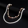 Double Layered Pearls Flower Pants Chain for Adult Unisex Trousers Chain Decorative Wallet Chain Stylish Waist Ornament