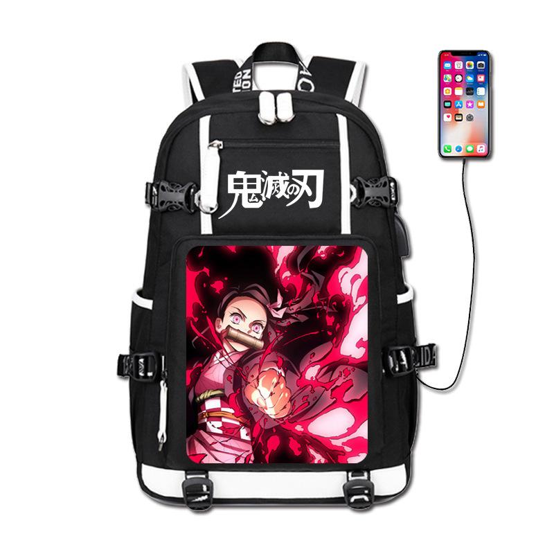 Ghost Annihilation Blade School Bag Male Tanjiro You Bean Junior High School High School College Student Animation Peripheral Backpack Luminous
