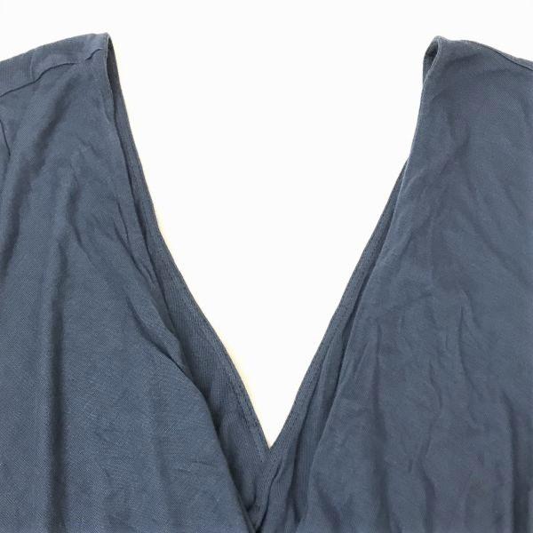 USA Samt Graham & Spencer Wickelkleid Langarm S Blau Marine(GEBRAUCHT)