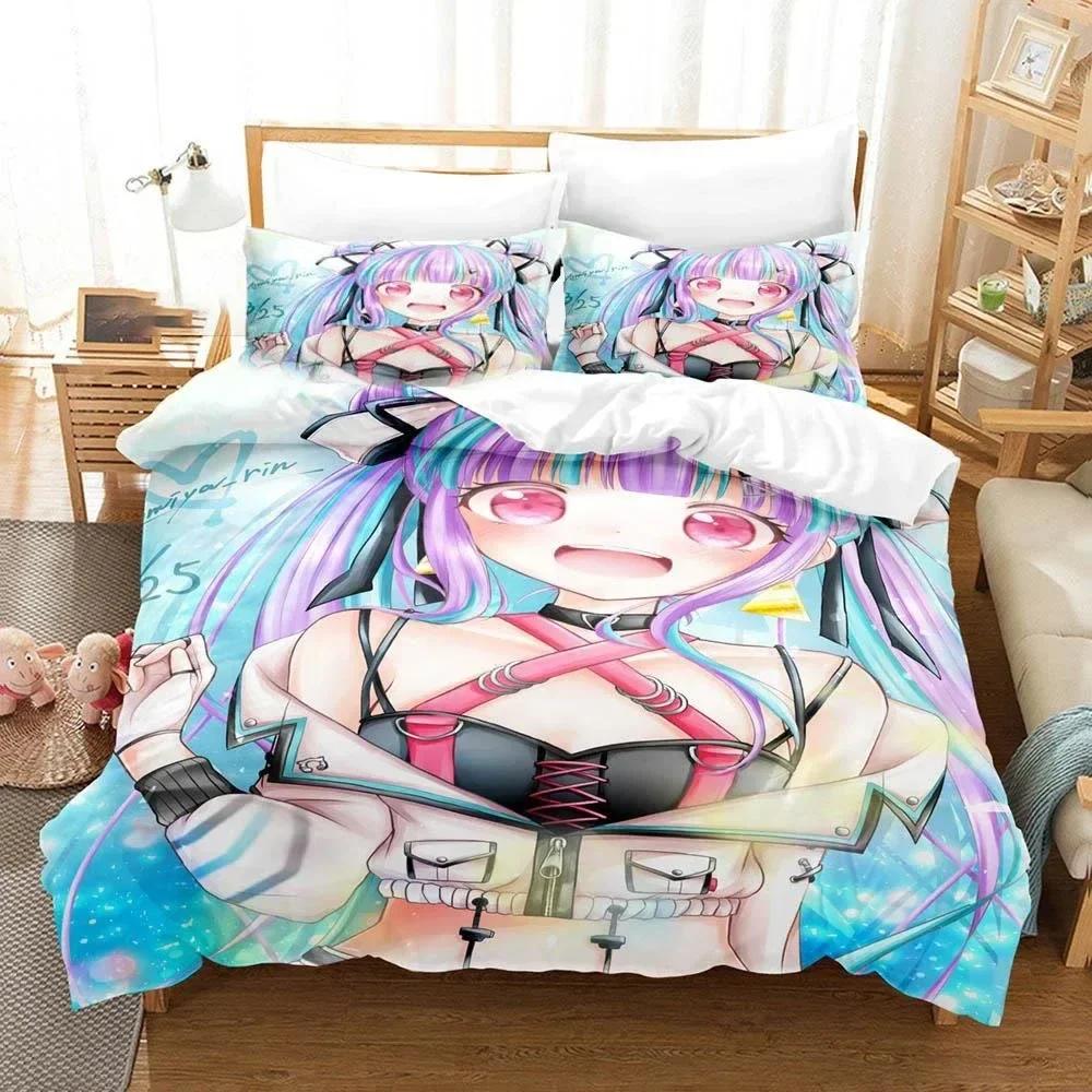 Nyubara Reona Anime Raise A Suilen Bedding Set Printed With Pillowcase Bed Duvet Cover Soft Single Double Queen Super King Size