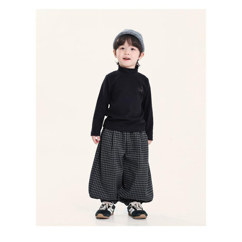Boys Half Stand Collar Long Sleeve Bottoming Shirt Korean Style Kids Casual Top