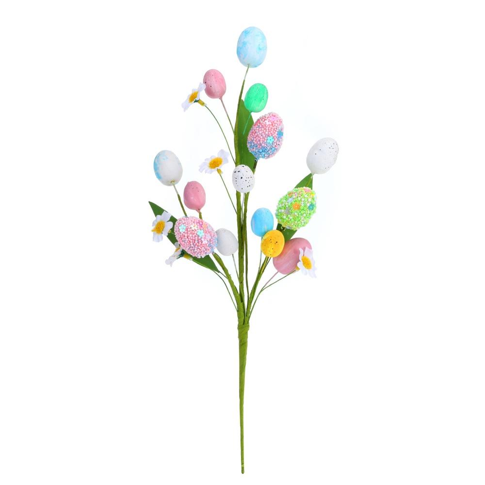 

Easter Eggs Bunny Branch Artificial Flowers 2026 Easter Decoration Butterflies Rabbit Painting Foam Egg Cuttings Spring Bouquet