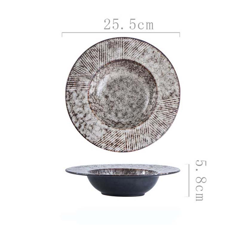 Creative Straw Hat Plate Ceramic Round Deep Plate Soup Plate Japanese Hotel Dinner Plate Dinner Plate Home Pasta Kawaii Bowl
