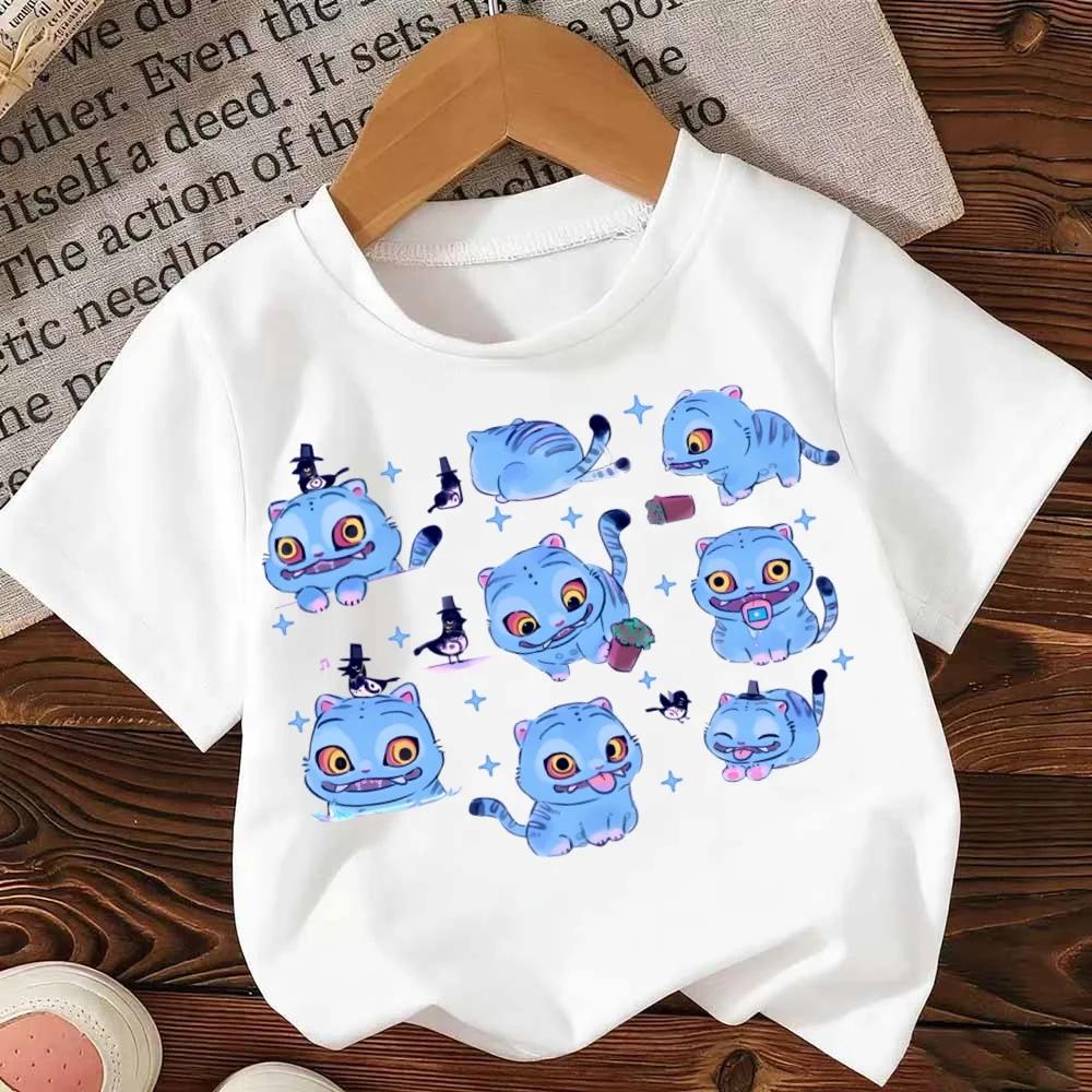 Koszulka z krótkim rękawem Łowcy Demonów Fioletowa Koszulka Anime Styl Harajuku Odzież Dziecięca dla Dziewcząt Chłopców Huntrix Tygrys Top