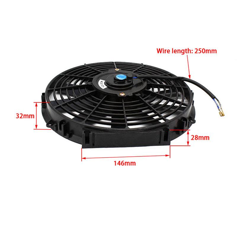 12V 80W 12 inch Universal Electric Engine Cooling Fan Radiator Oil Cooler  Pull Push Slim Fan