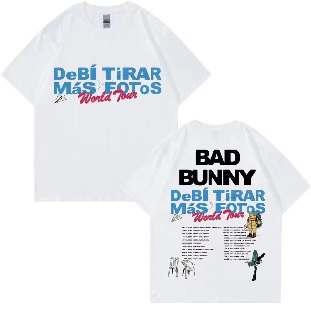 Bad Bunny Album Cover Graphic Hip Hop Tshirts Unisex Unisex Fashion Y2k Shirt Cotton Oversized Aesthetic Casual Oneck Hipster Top