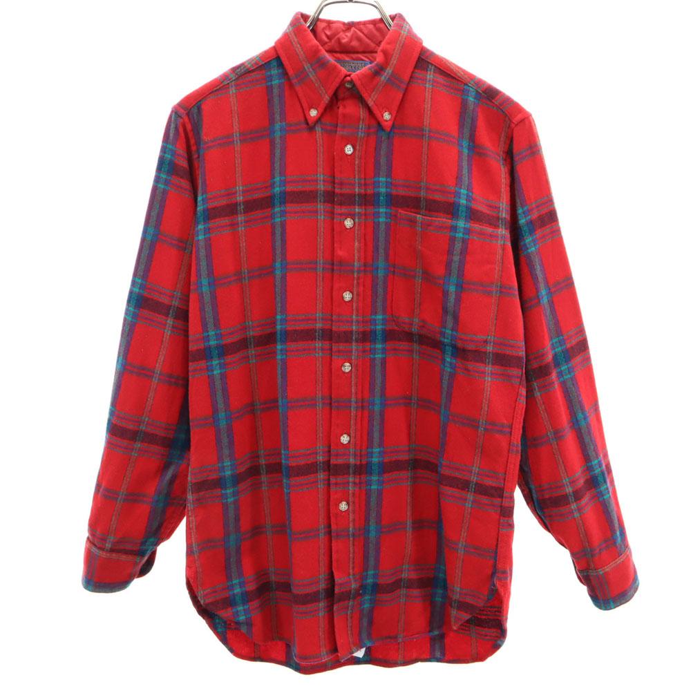 

PENDLETON 70s Made in USA Vintage Check Pattern Long sleeve flannel Button down shirt Men s Used