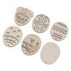 30Pcs Wooden Easter Pendant Assorted Eggs Style Durable Light Weight Wooden Cutouts with Pens Ropes for DIY Decoration