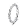 Exquisite S925 Sterling Silver Moissanite Ring for Women - Stackable Diamond-Inlaid Twist Design