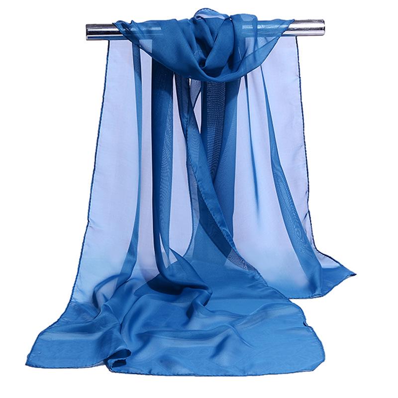 Eșarfă de mătase din șifon cu imprimeu floral de primăvară 2021 - Design lung și ușor pentru femei