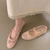 Gentle Evening Breeze Bow Ballet Shoes Girl 2025 New Fairy Hollow Mesh Lace Embroidered Shoes Single Shoes