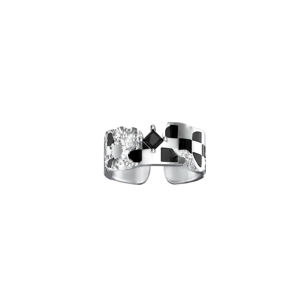 Classy 925 Sterling Silver Broken Ring For Women Adjustable Geometric Design Trendy Statement Fashion