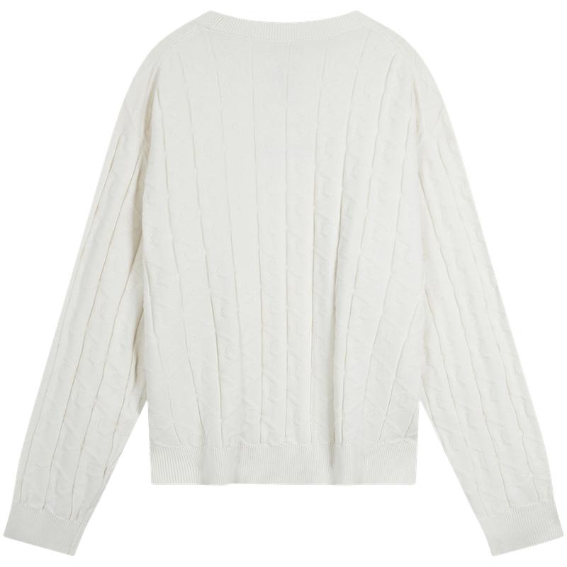 Calvin Klein Jacquard Texture Casual Cotton Crew Neck Sweater Men Sweater 4RE301G