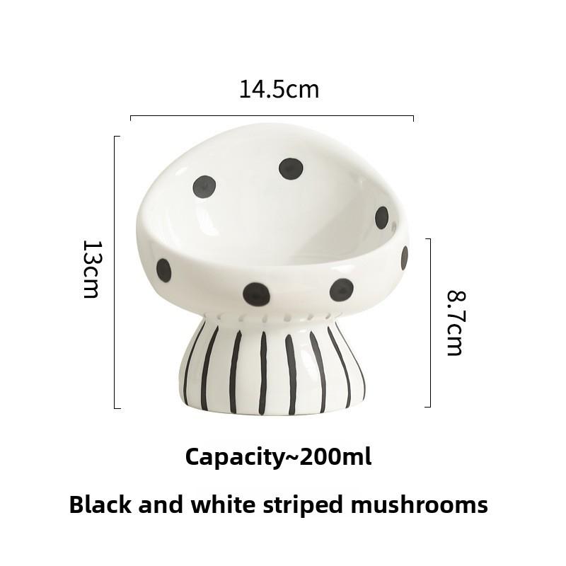 

Миска для кошки, керамическая с наклонным краем для защиты шейных позвонков, поилка, миска для еды, миска для риса для кошки, товары для питомцев, миска для собаки yellow mushrooms