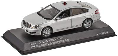 Nissan Teana 250XV 2015 Tottori Prefectural Police Traffic Department Traffic Riot Police Vehicle Completed Product RAI'S 1/43 (J32) (Masked Silver)