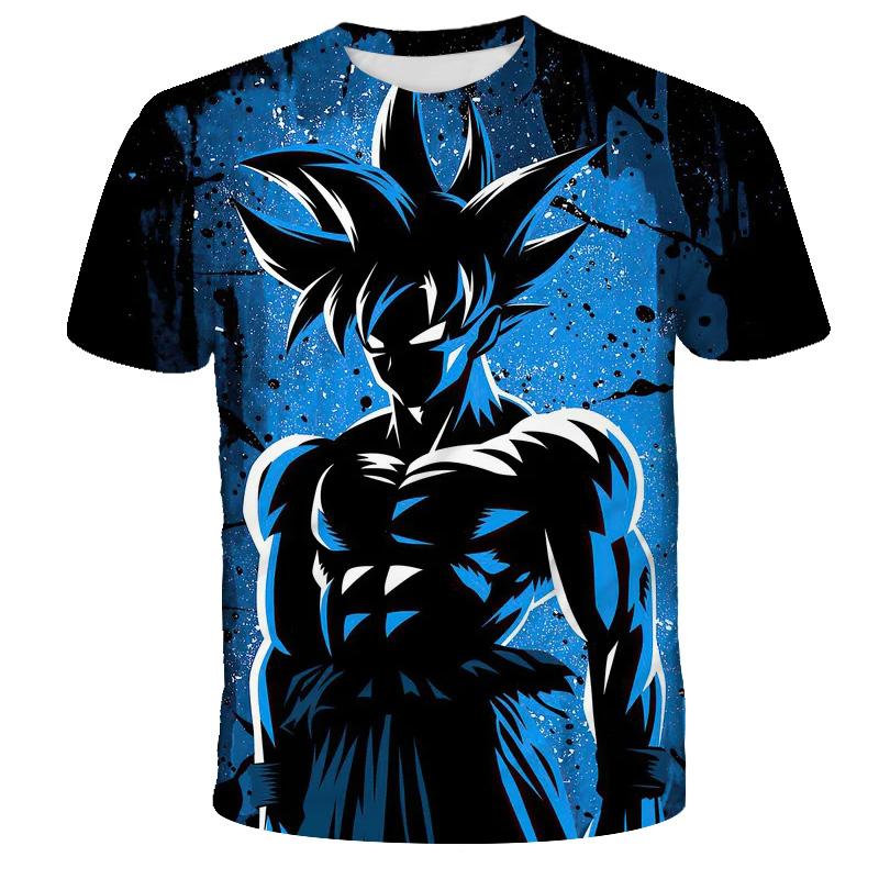 ETST 07 3-14Y Kind Goku Vegeta T-shirts Jongens Dragon Ball ZT Shirts Losse T-shirt Anime Tee Cartoon Tops Kinderen Zomer Jongen Korte Mouw 160cm