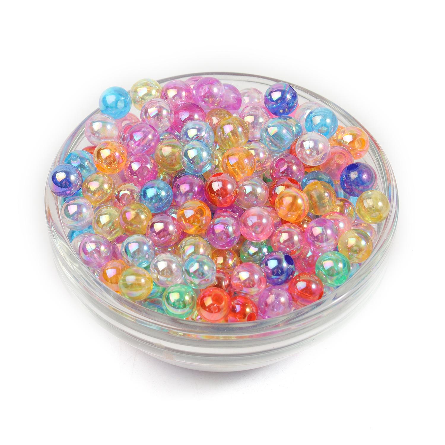 

4мм 6мм 8мм 10мм AB Багатокольорові круглі акрилові намистини Розсипні розпірні намистини для виготовлення ювелірних виробів Ручна робота своїми руками 6mm(300pcs) різнокольоровий