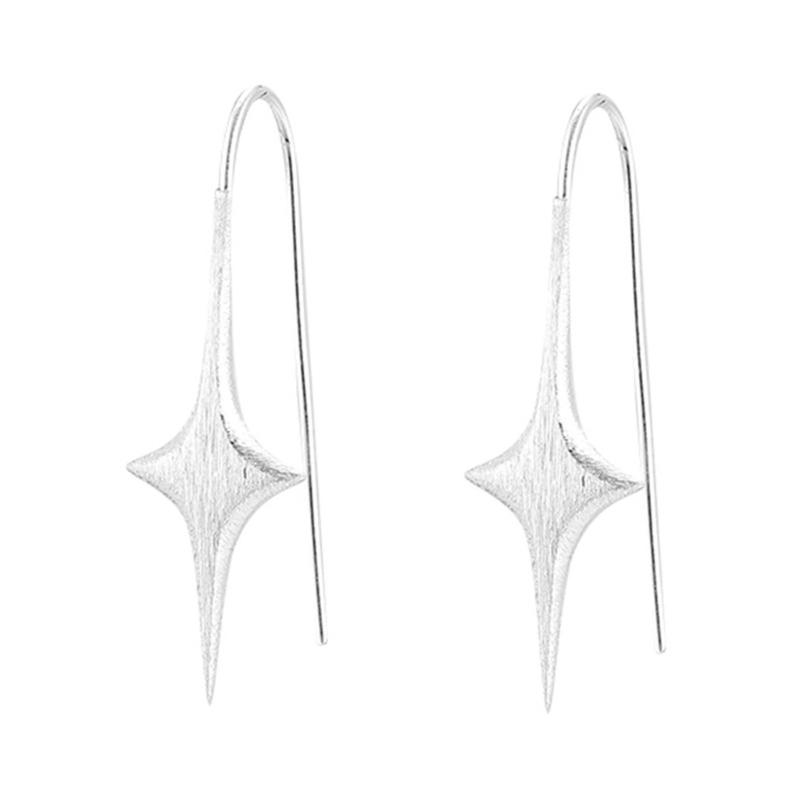 

Delicate Brushed Star Earrings Elegant Ear Studs Alloy Texture Fashion Date Earrings for Work or Social Gatherings 1