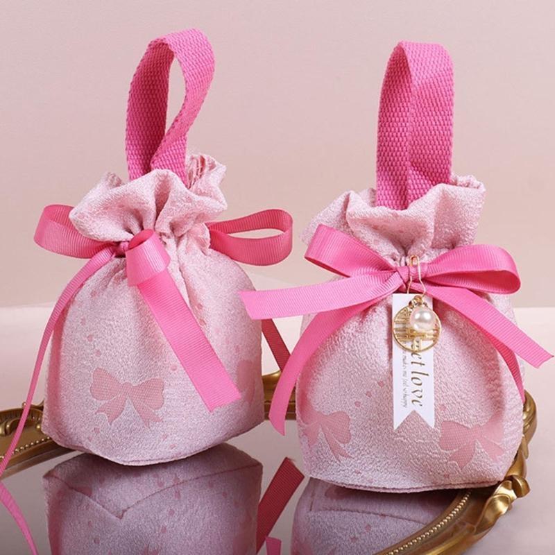 Pack of 6 Wedding Candy Boxes Handbag Party Gift Bags Candy Bags Pouches