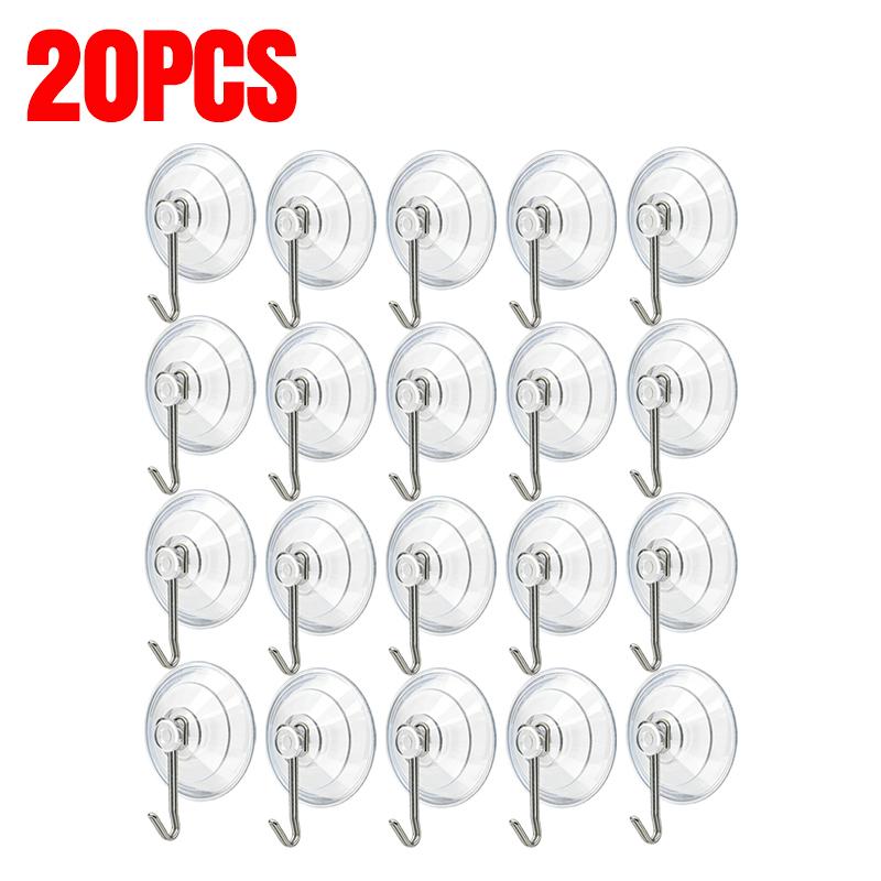 Transparent PVC Suction Cup Hooks Heavy Duty Removable Glass Hook Hanging Towels Keys Holders Kitchen Bathroom Window Hangers