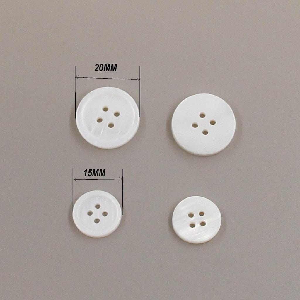 22 Pieces Genuine White Mother of Pearl Blazer Buttons Suit Buttons Set 20mm 15mm Natural White MOP Shell Buttons Bulk for Men (White MOP) Leekayer