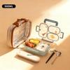 Large Capacity Cartoon Handheld Lunch Box For Kids Students Portable Sealed 304 Stainless Steel Divided Food Container Heatable