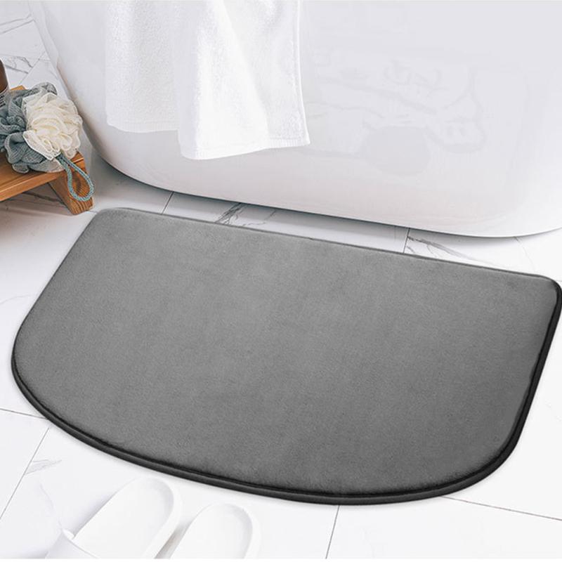Half Circle Floor Mat Absorbent Quick-drying Non-slip Bathroom Door Mat For Bedroom Toilet Kitchen
