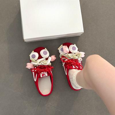 Retro and Versatile Casual Shoes for Women New De Xun Shoes with Toe Caps and Slippers