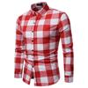 Spring and Autumn New Men's Casual Long-sleeved Plaid Shirt