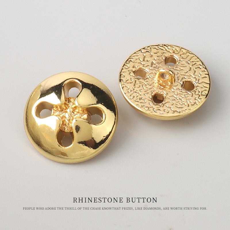 

5pcs Thickened Metal Buttons Gold Retro Women S Coat Trench Coat Jacket Exquisite Decorative Buttons Suit Sweater Cardigan Button 18mm gold