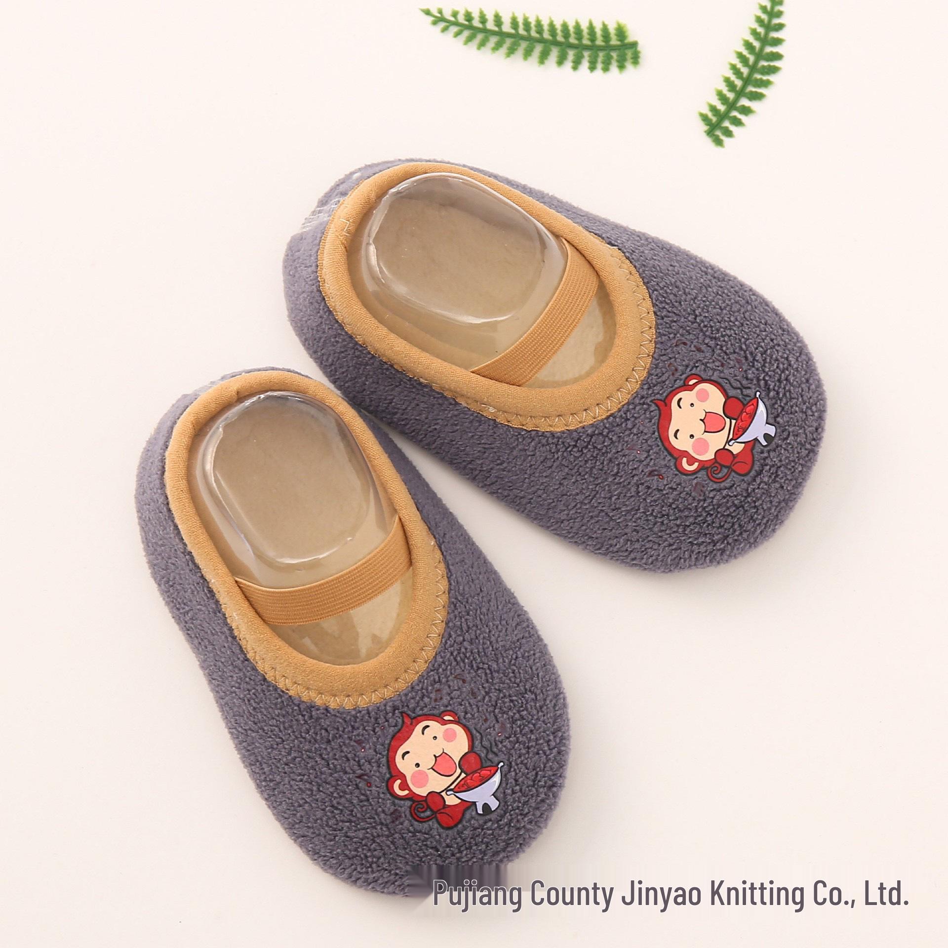 

Детские нескользящие теплые носки для пола с вельветовой подкладкой для малышей - для дома, весна-зима XL - Foot length 16cm (4-5 years) серый